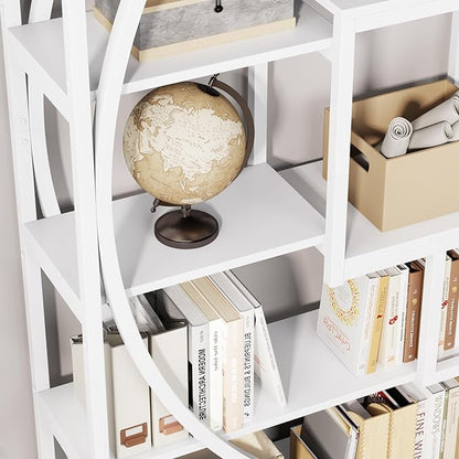 Tribesigns Bookshelf, Modern 5-Tier Etagere Bookcase, 70.8 inch Tall Bookshelf with 8 Open Storage Shelf, Book Shelf Display Tack Shelving Unit for Home Office Living Room, White | Book Shelf Display, Tack Shelving Unit