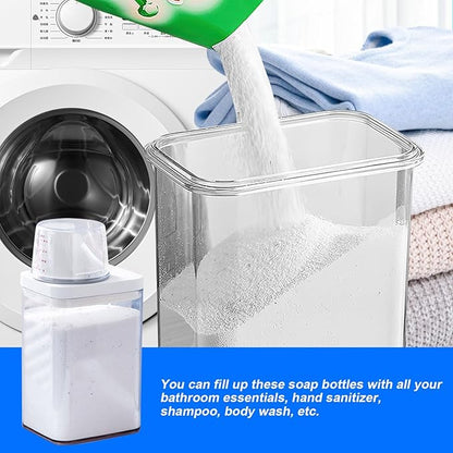 Laundry Detergent Dispenser for Laundry Room Organization and Storage, Laundry Soap Dispenser Laundry Detergent Bottle with Laundry Detergent Cup, BPA Free & PET Plastic Clear (1100ML)