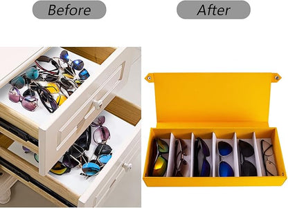 TRIUMPH VISION Sunglasses Organizer Storage Eyeglasses Holder - Multiple Glasses Case Box Eyewear Case with Lid