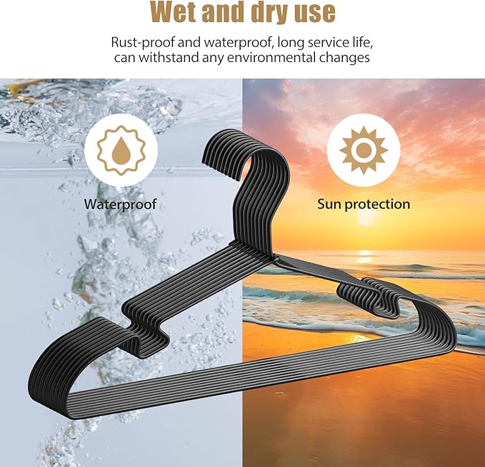 30 Pack Aluminum Clothes Hangers, 16.5 Black Inch Metal Shirt Hangers, Lightweight and Sturdy Heavy Duty Hangers for Suit Jackets and Dress Wedding Dresses Etc