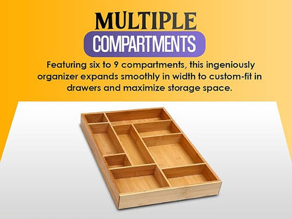 YBM Home 337v Drawer Organizer, 9 Compartments, Brown