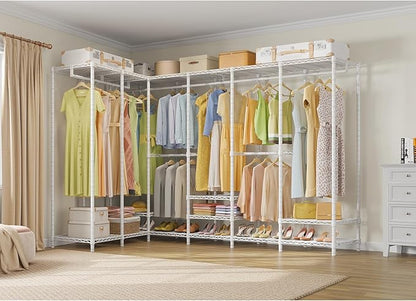 VIPEK U70 Extra Large Garment Rack Heavy Duty Clothes Rack, Freestanding Portable Closet for Bedroom Storage Wardrobe Organizer Wire Closet for Hanging Clothes, Load 1670lbs, White
