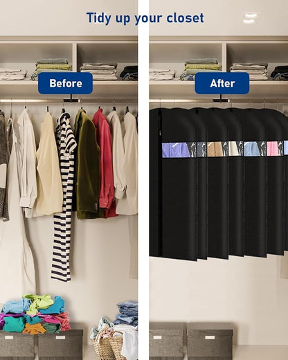Garment Bags Garment Covers 24 x 43 Inch, 2 Packs PEVA Suit Bags for Hanging Clothes, Suit Covers on Closet or Travel for Suits, T-shirts and Jackets