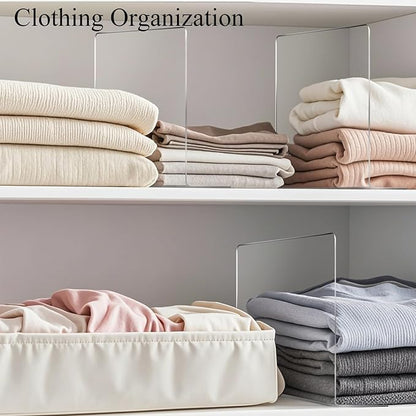 Shelf Dividers for Closet Organization: 12" Tall x 12" Deep Acrylic Shelf Dividers for Clothes Sweater Purse - Clear Closet Organizers and Storage Separators for Shelves, 12Pack