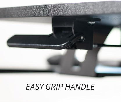 VIVO Height Adjustable 42 inch Standing Desk Converter with Dual 13 to 30 inch Monitor Stand, Sit Stand Monitor Mount and Desk Riser, Black, DESK-V042KB-M2