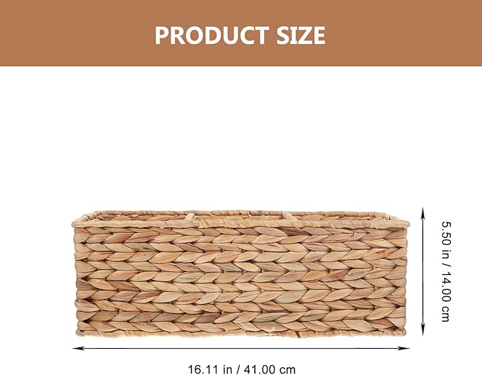 Water Hyacinth Storage Baskets 3-Section Wicker Baskets for Shelves Hand-Woven Vanity Basket for Bedroom Bathroom Pantry Shelf Closet - Coffee/1690