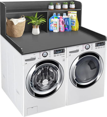 Royxen Laundry Countertop with 20“ Shelf Universal Fit, Washer and Dryer Countertop with Storage Space, Black