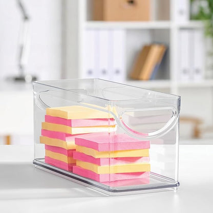 iDesign Recycled Plastic Cabinet and Pantry Storage Bin with Integrated Handles – 10” x 4.25” x 5”, Clear Bin