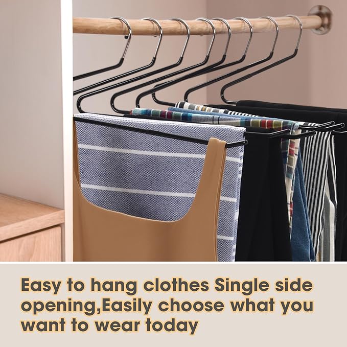 Treela 40 Pack Open Ended Pants Hangers, Metal Non Slip Trouser Hangers, Anti Rust Chrome Rubber Coating Slack Jeans, Heavy Duty Space Saving for Trousers Slacks Skirts