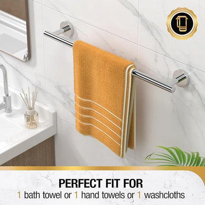 HITSLAM Chrome 19.8 Inch Towel Bar for Bathroom, SUS304 Stainless Steel Bathroom Towel Rack Wall Mounted, Modern Home Decor Bath Towel Holder with Hardware Accessories