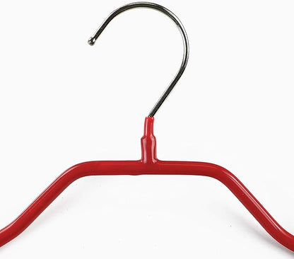 Mawa by Reston Lloyd BodyForm Series Non-Slip Space-Saving Clothes Hanger for Jackets, Suits and Coats, 16-1/2", Style 42/L, Red, Set of 2
