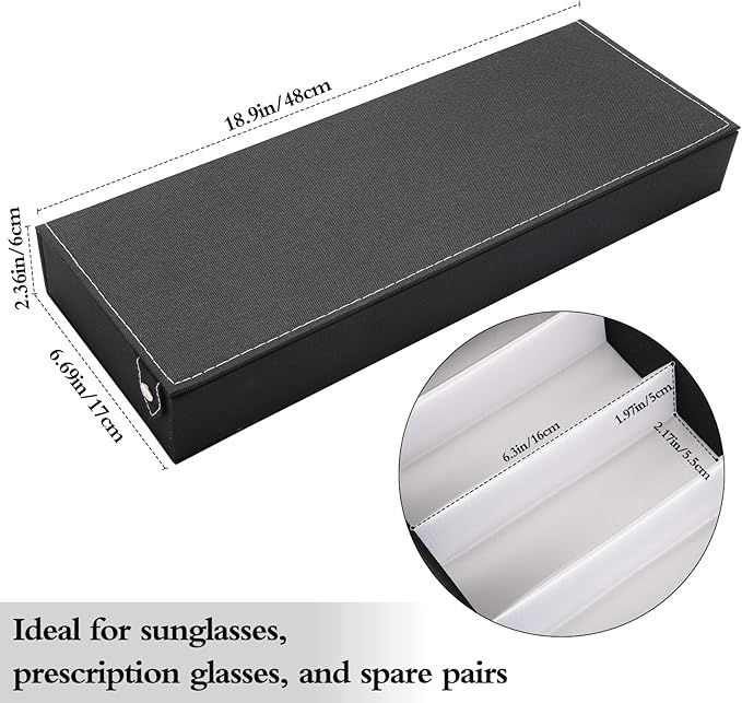Baojulong 8-Slot Eyeglass Case Organizer - Stylish Storage for Sunglasses & Glasses, Ideal for Home Use & Eyewear Collectors