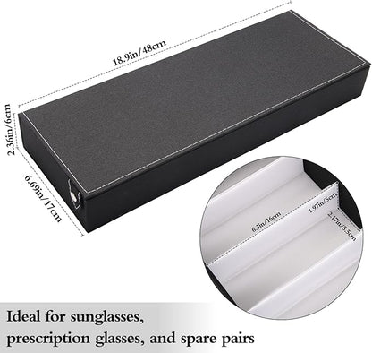 Baojulong 8-Slot Eyeglass Case Organizer - Stylish Storage for Sunglasses & Glasses, Ideal for Home Use & Eyewear Collectors
