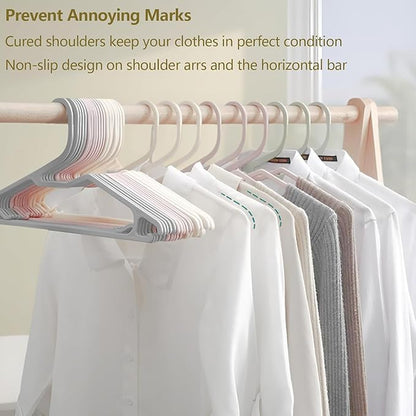 Clothes Hangers 16.5", Blouse Hanger with Z-Shape Opening, Short Neck Hangers for Closet, Coat Hanger for Adults Suit, Hoodies, Shirts, Jacket, Plastic Shirt Hangar for Men Grey, 20 Pack