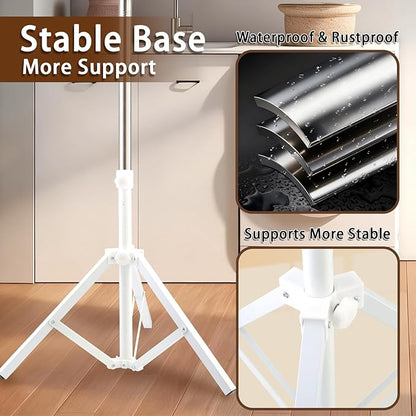 Clothes Drying Rack,Dry Rack for Clothes 33-68 Inch Stainless Steel Heavy-Duty Tripod Base Space-Saving Collapsable 3 Rotatable Arms