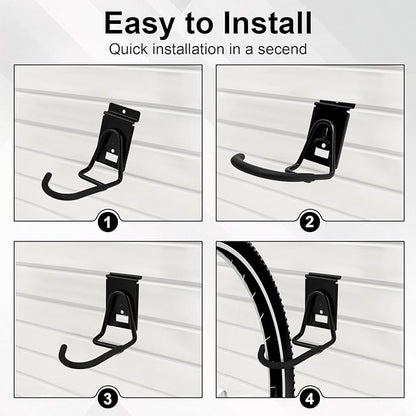 Slatwall Bike Hooks, Heavy Duty Bicycle Hangr with PVC Coating, Wall Mount Vertical Bicycle Storage Rack - 2 Pack