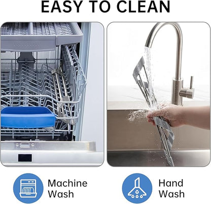 Tomorotec Adjustable Triangle Dish Drying Rack, Foldable Stainless Steel Over The Sink Kitchen Drainer Caddy Organizer Storage Shelf Holder, Corner Sink Caddy, Kitchen Sink Caddy (Gray)