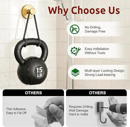 4 Packs Suction Cup Hooks for Shower, Heavy-Duty Wreath Hangers for Front Door, No Drill Glass Door Shower Suction Hooks No Damage for Walls Bathroom Kitchen Window Mirror Tile Towel Coat Robe Loofah