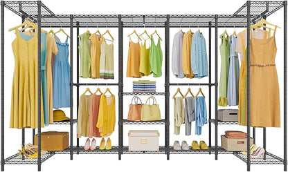 VIPEK U70 Extra Large Heavy Duty Clothes Rack, Freestanding Portable Closet for Bedroom Storage Wardrobe Closet Organizer Wire Clothing Rack for Hanging Clothes, Load 1670lbs, Black