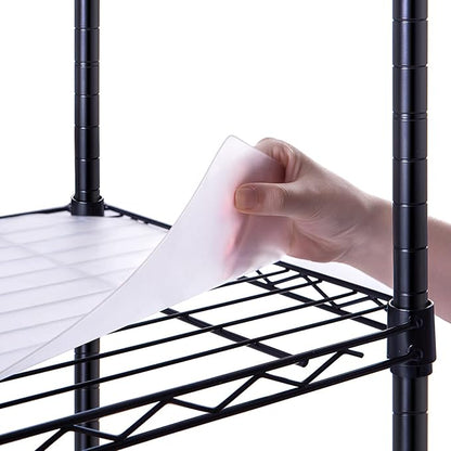 Poofzy Wire Shelf Liner 14 x 24, Set of 5 Shelf Liners for Wire Shelving Plastic Non-Adhesive for Pantry, Kitchen Cabinets (Clear)