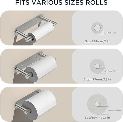 FORIOUS Toilet Paper Holder, Adhesive or Screw Wall Mount Pivoting Tissue Roll Holder for Bathroom, Stainless Steel Rustproof Self Adhesive Toilet Paper Roll Holder no Drilling, Brushed Nickel