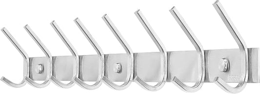 WEBI Heavy Duty 24 Inch SUS 304 Coat Bath Towel Hook Hanger Rail Bar with 8 Hooks,Brushed Finish,for Bedroom,Foyers,Hallways Home Office Storage Organization, C-CBG08