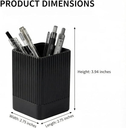 3 Pack Aesthetic Pen Holder for Desk-Sturdy Plastic Pencil Holder - Stylish Makeup Brushes Cup for Women Girls - Cute and Functional Desk Organizer for Office Supplies - Modern Office Decor Pen Cup