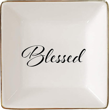 Simply Charmed Blessed Ceramic Jewelry Dish or Ring Holder - Religious Gift for Easter, Confirmation or Baptism