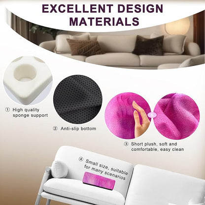 Couch Cup Holder Pillow, 5 Hole Couch Drink Holder! Keep Drinks Hand Side and Keep Temp, Prevent Spills and Use Anywhere. Cup Holder for Couch, Bed, Camping, RV, Car, Beach. Rose Purple