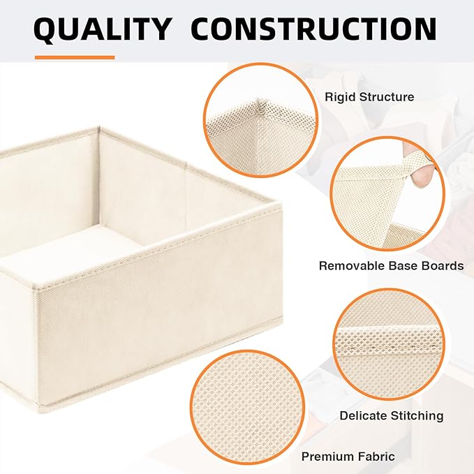 Criusia Drawer Organizer Clothes 12 Pack -Dresser Organizer Bins for Closet Bedroom -Baby Clothes Organizers and Storage for Nursery Organization -Drawer Organizer Divider for Sock Underwear Bra Shoes