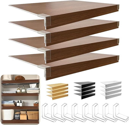 Wire Shelf Cover, Wire Rack Covers for Pantry,4 Pcs PVC Wood-Look Faux Wood Shelf Liners,16x12 Inch,0.24inch Thick for Home and Kitchen Organization