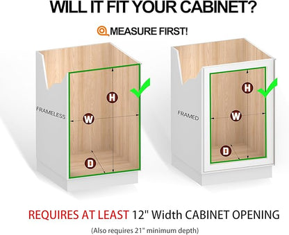 Sliding Cabinet Organizer Pull Out Shelves (11" W x 21" D), Heavy-Duty Slide Out Shelf, Steel Metal Cabinet Roll Out Shelves for Kitchen Bathroom, Chrome