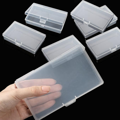 Jetec 6 Pieces Mini Plastic Clear Beads Storage Containers Box for Collecting Small Items, Beads, Jewelry, Business Cards, Game Pieces, Crafts (5.2 x 3 x 1.2 Inch)