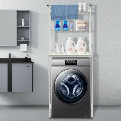 Gdrasuya10 White Over The Washer & Dryer Storage Shelves, 3 Tier Washing Machine Storage Shelf Utility Rack Standing Laundry Storage Shelf Organizer Save Space for Laundry Room
