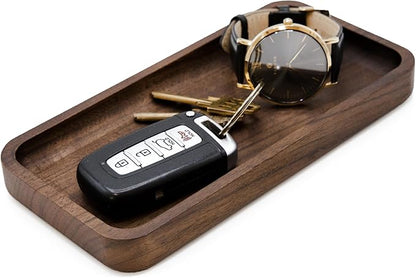 MUUJEE Wooden Desk Tray Organizer - 7.5 x 3.75 for Work Teacher Dad Wood Tray Work Minimalist Rustic