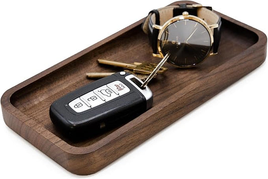 MUUJEE Wooden Desk Tray Organizer - 7.5 x 3.75 for Work Teacher Dad Wood Tray Work Minimalist Rustic