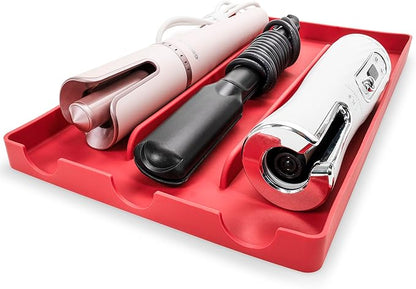 PROBLEM FIXED Hot Tools Organizer | Heat-Resistant Mat for Styling Tools up to 428°F | Drawer Organizer | 14.75" x 9.5" x 1"