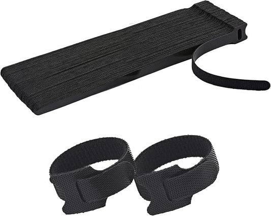 50 Pcs 10-Inch Heavy-Duty Self-Fastening Cable Ties - Durable, Reusable Straps for Wire Organization, Ideal for Home, Office, Garage, and Outdoor Use
