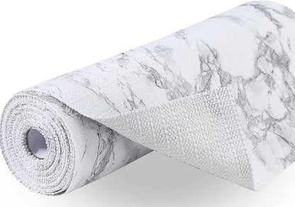 Drawer and Shelf Liner 12 in x 10 FT, Non Adhesive Water Resistant, Easy Clean and Trim, Smooth Surface Liners for Kitchen Cabinet, Shelves, Drawers, Pantry, Marble