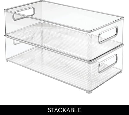 iDesign Stackable Fridge Bin - Storage Bin for Freezer or Pantry Organization, Clear, Made in USA