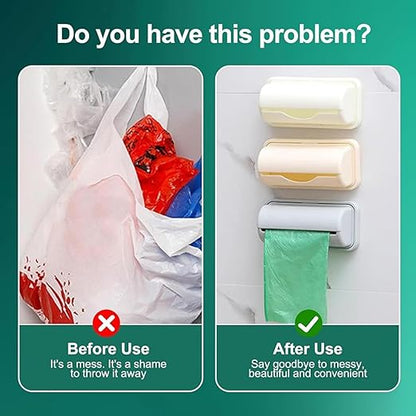 Trash Bag Dispenser Wall Mount, Small Garbage Bag Dispenser and Holder, Plastic Liner Organizer for Kitchen, Bathroom, Cabinet or Under Sink Storage – 3 Pack