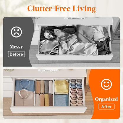 Lifewit 4" High 9 Pack Drawer Dividers, 10.5-16.5" Drawer Divider for Clothes, Adjustable Dresser Drawer Organizers, Plastic Drawers Separators for Clothes, Bedroom, Bathroom, Kitchen, Closet