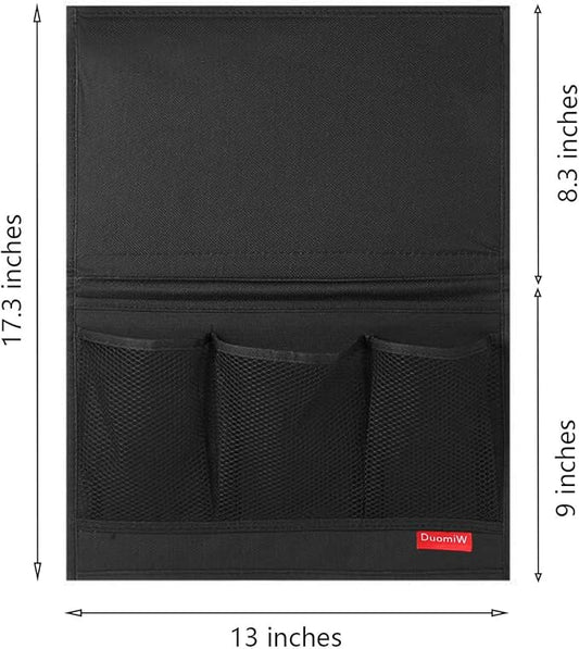 DuomiW Bedside Storage Organizer, Bedside Caddy, Table Cabinet Storage Organizer, TV Remote Control, Phones, Magazines, Tablets, Accessories (Black)