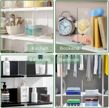 Shelf Dividers for Closet Organization, 12Pcs Closet Purse Organizeder Acrylic Shelf Dividers Purse Closet Organized Closet Dividers for Shelves Clear Shelf Dividers Shelf Separators in Closet (9Pcs)