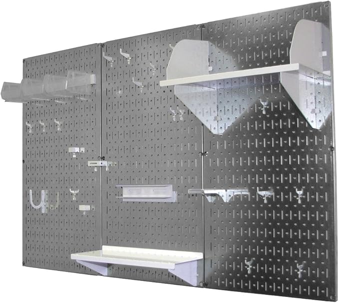 Wall Control Slotted Tool Board Workstation Accessory Kit Pegboard and Slotted Tool Board – White