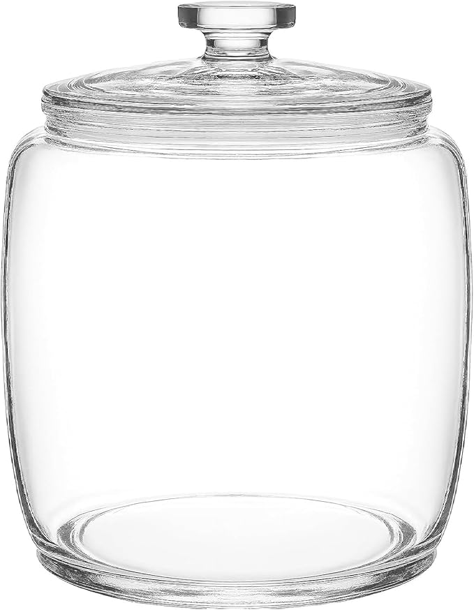 kitchentoolz 2.5 Gallon Extra Large Glass Cookie Jar with Airtight Lid – XL Clear Storage Container for Bulk Cookies, Candy, Flour, Dog Treats & More – Oversized Jar for Kitchen or Laundry Room