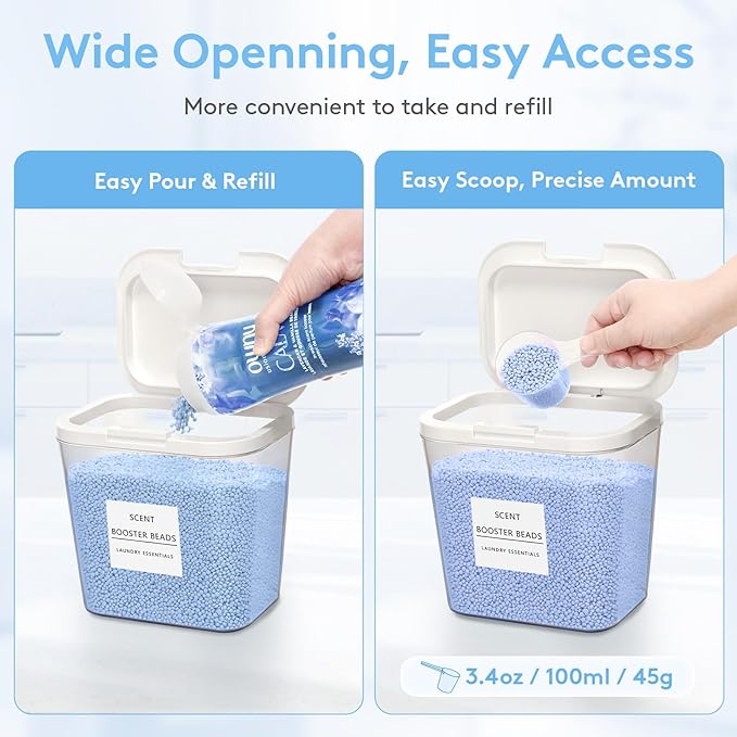 Lifewit Laundry Pods Container with Pop-up Lid, Detergent Dispenser, Dryer Sheet Holder, Laundry Room Organization Storage Jars for Washing Powder, Soap, Scent Booster Beads,0.72gal, 5 Pcs