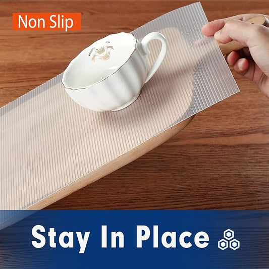 Shelf Liner, Drawer Liner, 20 Inches x 20 FT Cabinet Liner for Kitchen Cabinets Non-Adhesive Shelf Liners, Waterproof Shelf Paper with Non-Slip, Durable Liners, Clear