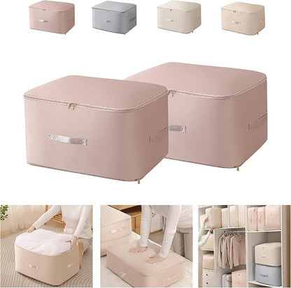 Ultra Space Saving Self Compression Organizer,Packing Cubes,Waterproof And Moisture-Proof,High Capacity,For Blankets Clothes Duvet Comforter（Pink 21.2 * 16.2 * 23.6 In-2pcs）