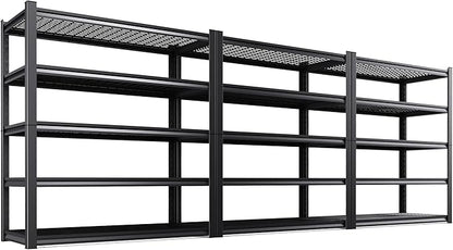 Set of 3 Garage Shelving-3000 lbs 5 Tier Storage Shelves,Adjustable Heavy Duty Metal Shelving Unit and Storage Large Wire Rack,Utility Steel Shelf for Warehouse Industrial Pantry Basement 71"x46"x18"